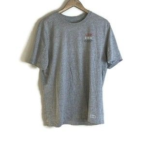 LIFE IS GOOD Mens Gray USA Crusher Short Sleeve T Shirt Size L Flag America